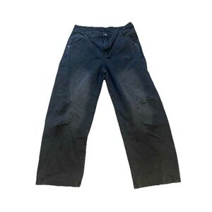 Faded Black Wideleg Baggy Jeans Y2K